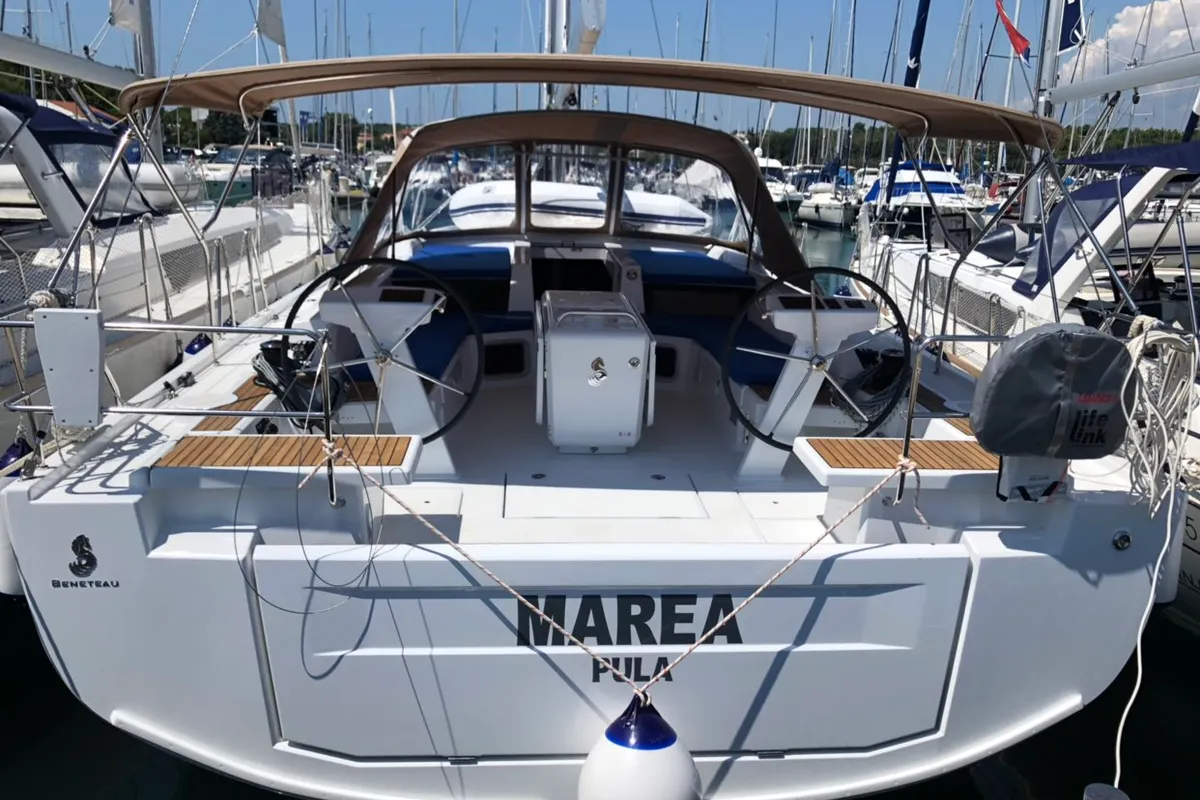 Exterior view of Marea, a Beneteau Oceanis 51.1 sailboat at Medulin, Croatia