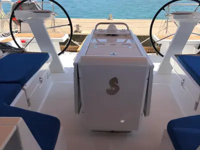 Cockpit of Marea, a Beneteau Oceanis 51.1 sailboat at Medulin, Croatia