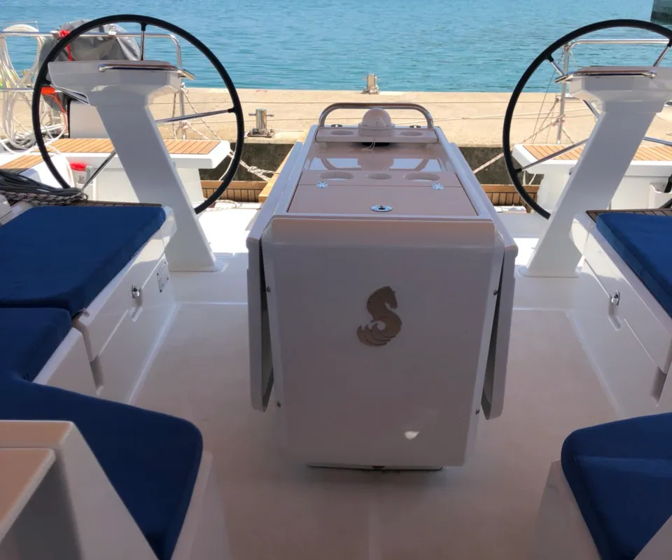 Cockpit of Marea, a Beneteau Oceanis 51.1 sailboat at Medulin, Croatia