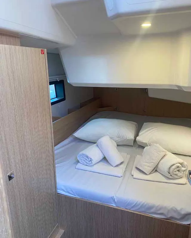 Cabin on Sirius-Ada, a Bavaria C38 sailboat at Fethiye, Turkey