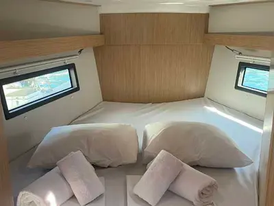 Cabin on Sirius-Ada, a Bavaria C38 sailboat at Fethiye, Turkey