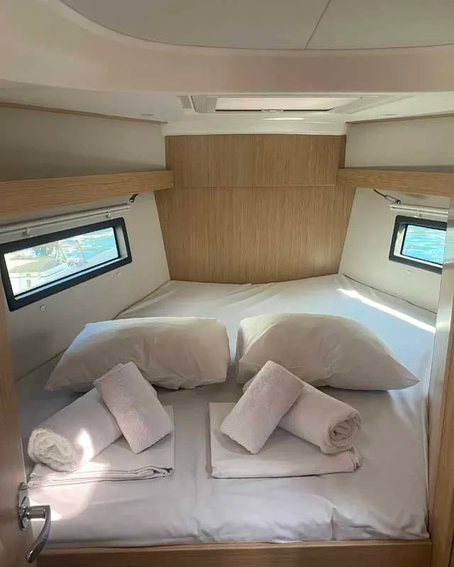 Cabin on Sirius-Ada, a Bavaria C38 sailboat at Fethiye, Turkey