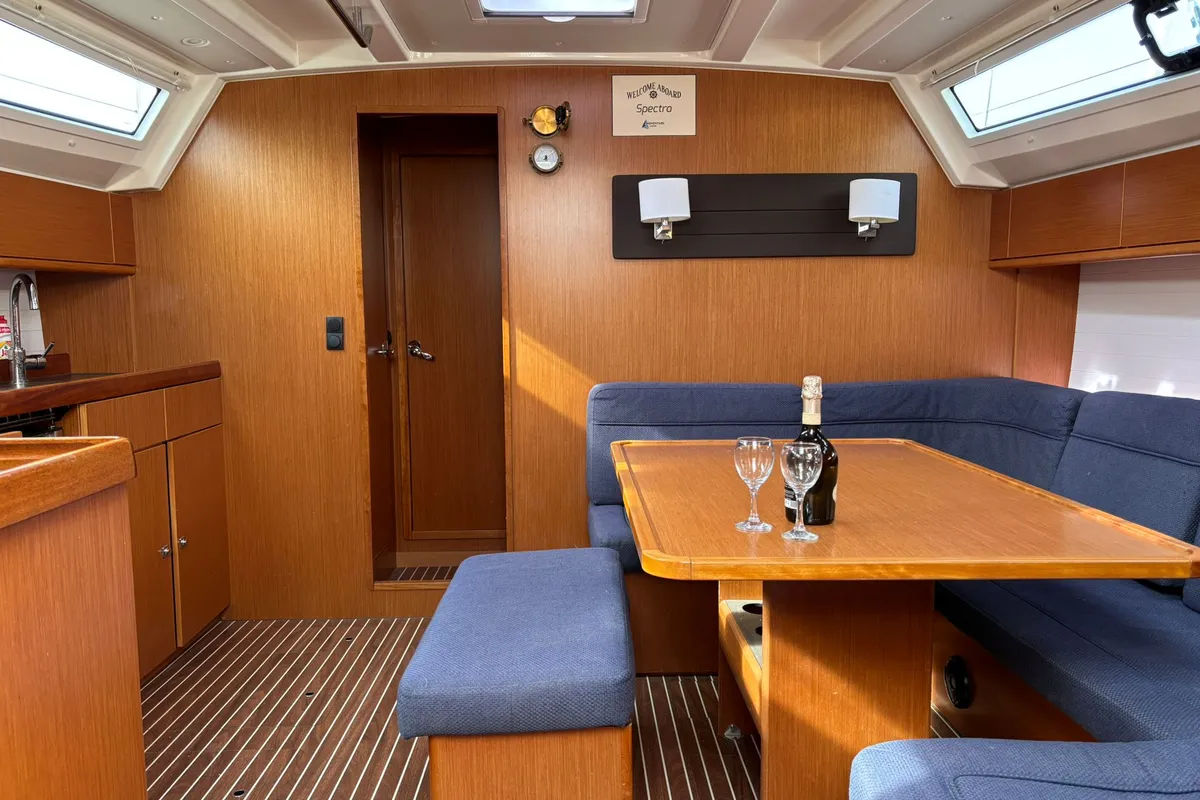 Salon of Spectra, a Bavaria Cruiser 46 sailboat at Pakoštane, Croatia
