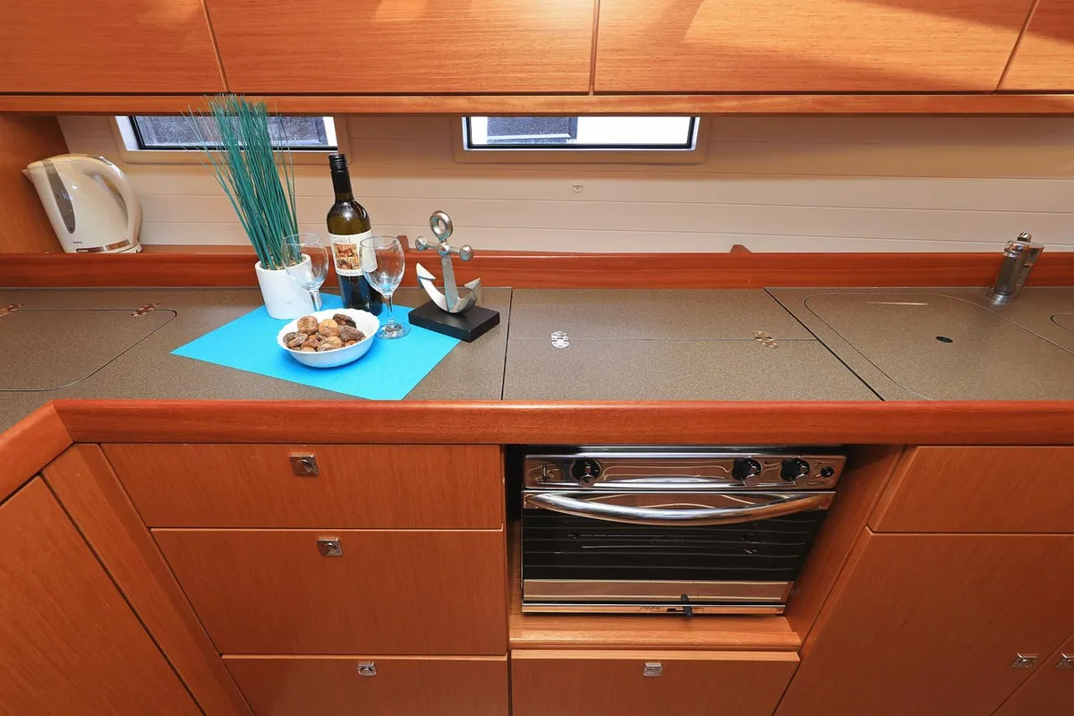 Galley of Avior, a Bavaria Cruiser 46 sailboat at Grad Biograd na Moru, Croatia