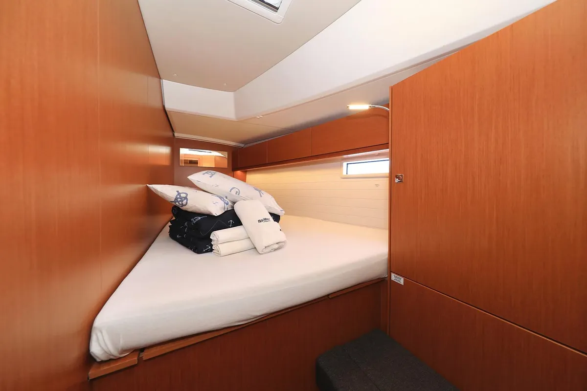 Cabin on Avior, a Bavaria Cruiser 46 sailboat at Grad Biograd na Moru, Croatia