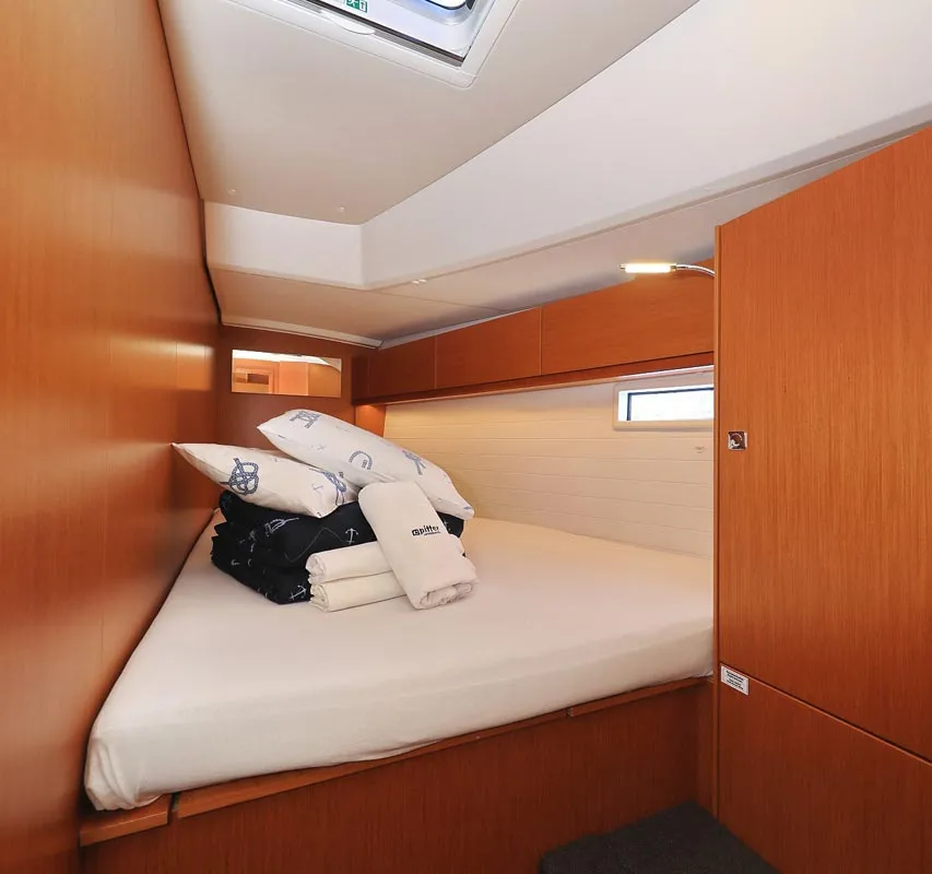 Cabin on Avior, a Bavaria Cruiser 46 sailboat at Grad Biograd na Moru, Croatia