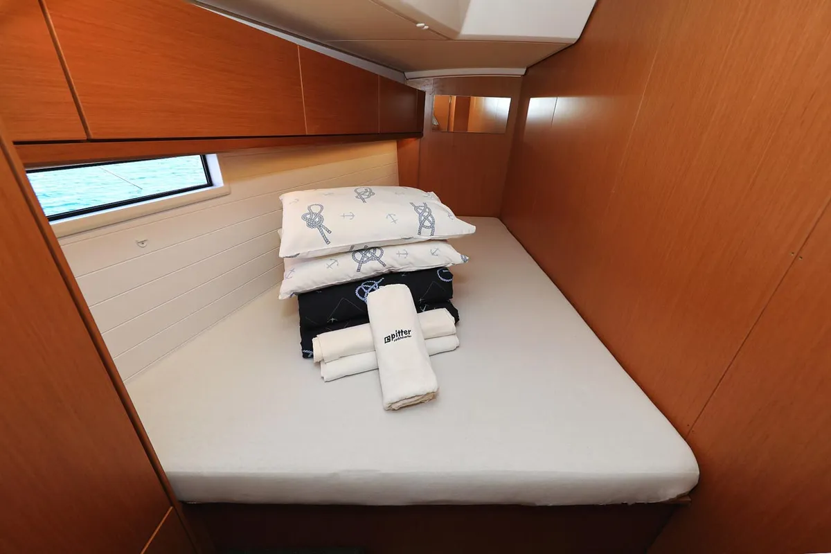 Cabin on Avior, a Bavaria Cruiser 46 sailboat at Grad Biograd na Moru, Croatia