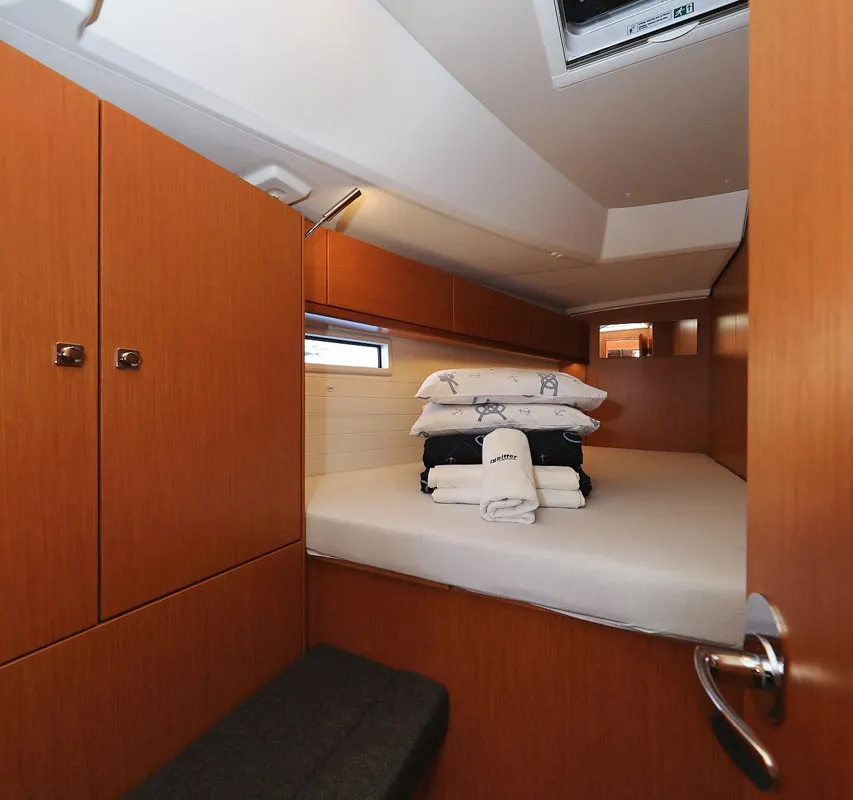 Cabin on Avior, a Bavaria Cruiser 46 sailboat at Grad Biograd na Moru, Croatia