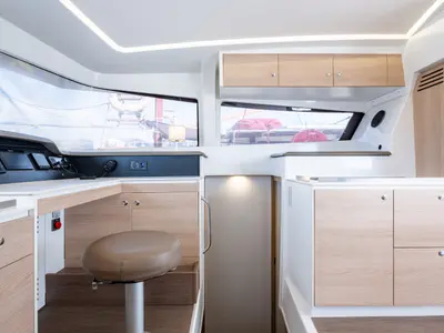 Salon of Theros, a Bali 4.1 catamaran at Municipal Unit of Lefkada, Greece