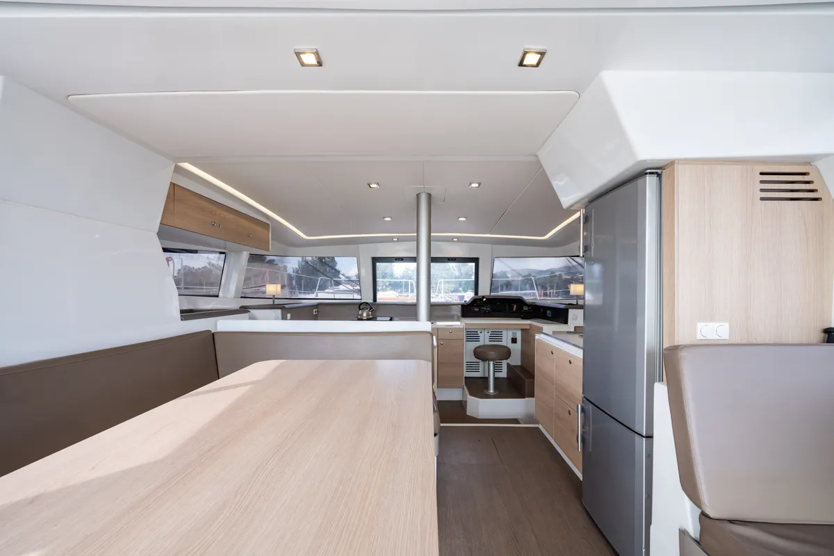 Salon of Theros, a Bali 4.1 catamaran at Municipal Unit of Lefkada, Greece