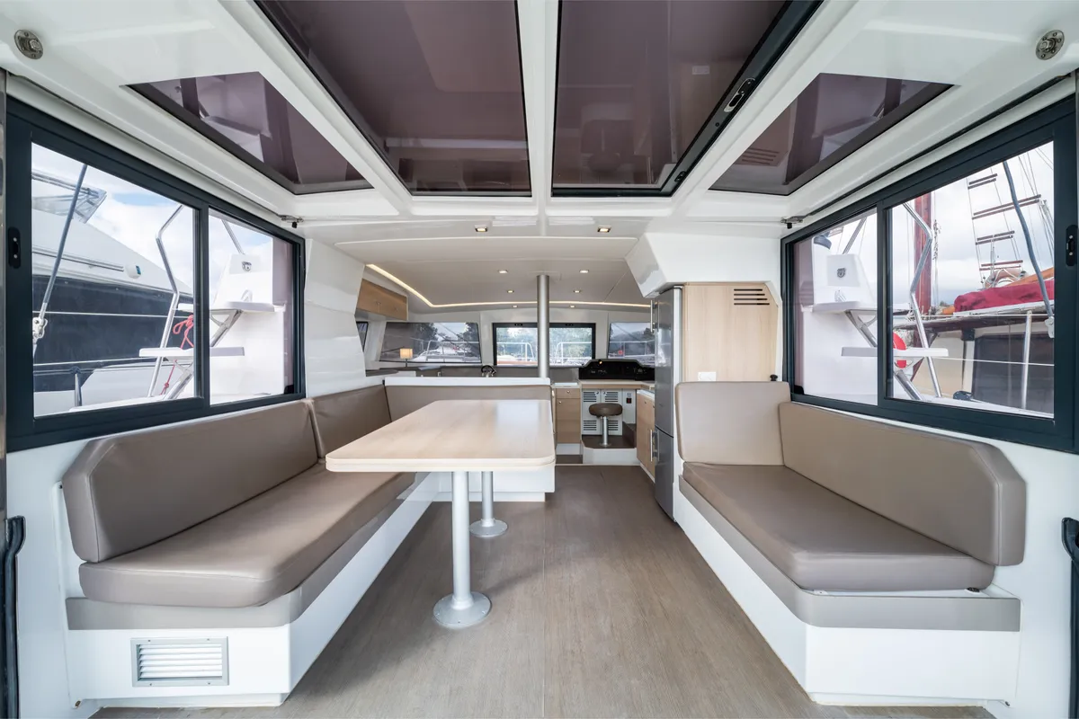 Salon of Theros, a Bali 4.1 catamaran at Municipal Unit of Lefkada, Greece