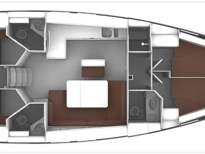 Floor plan of Sea Legend, a Bavaria Cruiser 46 - 4 cab.* sailboat at Punat, Croatia
