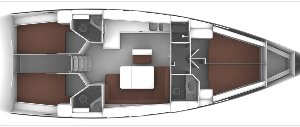Floor plan of Sea Legend, a Bavaria Cruiser 46 - 4 cab.* sailboat at Punat, Croatia