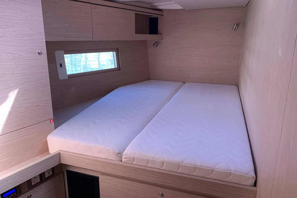 Cabin on Lima, a Beneteau Oceanis 51.1 sailboat at Cala Egos, Spain