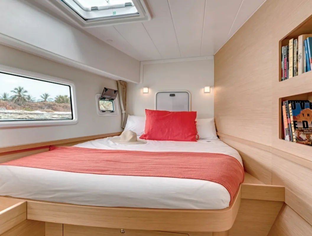 Cabin on MarLe, a Lagoon 42 catamaran at Thira Municipal Unit, Greece