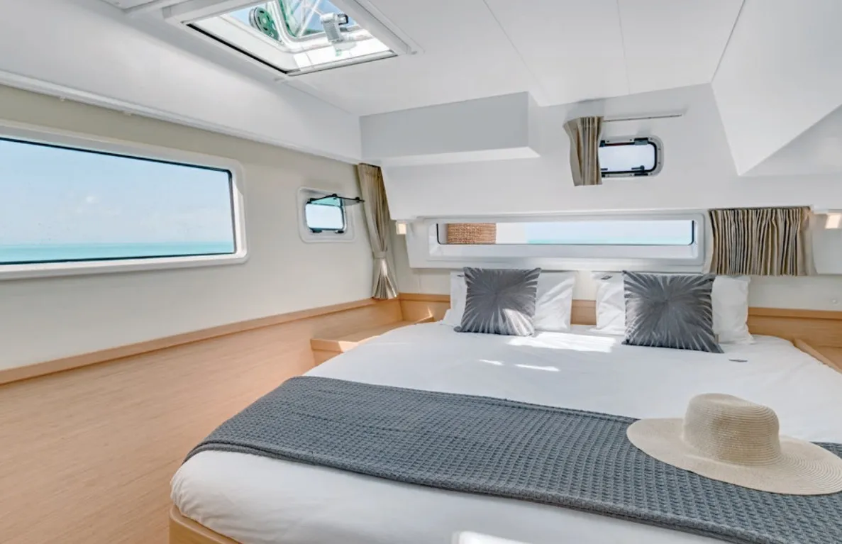 Cabin on MarLe, a Lagoon 42 catamaran at Thira Municipal Unit, Greece
