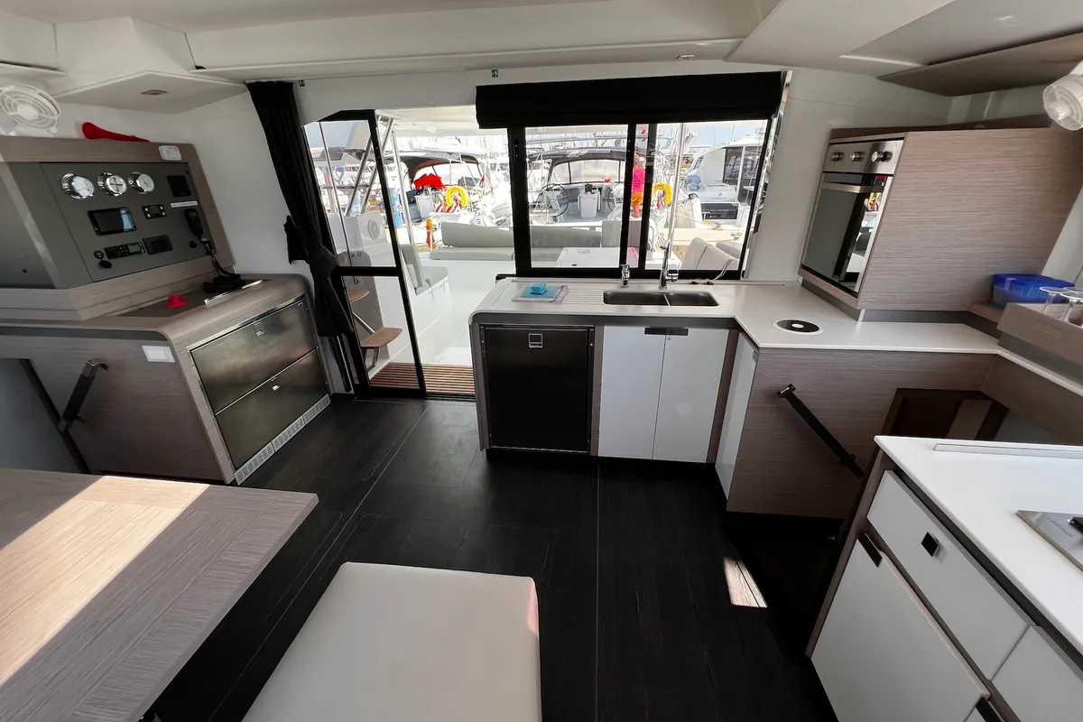 Galley of Angie, a Fountaine Pajot Elba 45 catamaran at Sukošan, Croatia