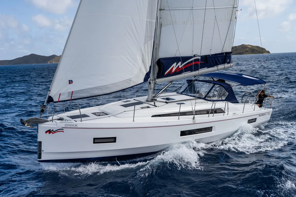 Exterior view of Moorings 42.3 Club, a Beneteau Oceanis 40.1 sailboat at Grand Anse, Grenada