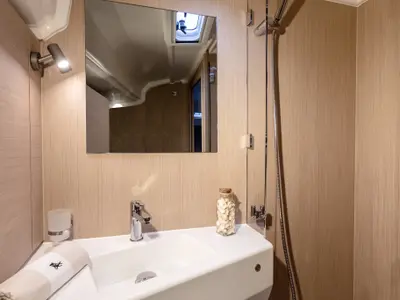 Head on Moorings 42.3 Club, a Beneteau Oceanis 40.1 sailboat at Grand Anse, Grenada