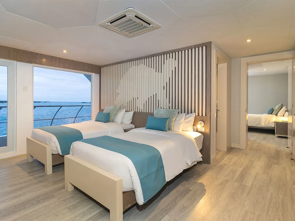 Cabin on Elite, a Gulet Power Catamaran catamaran at Baltra, Ecuador
