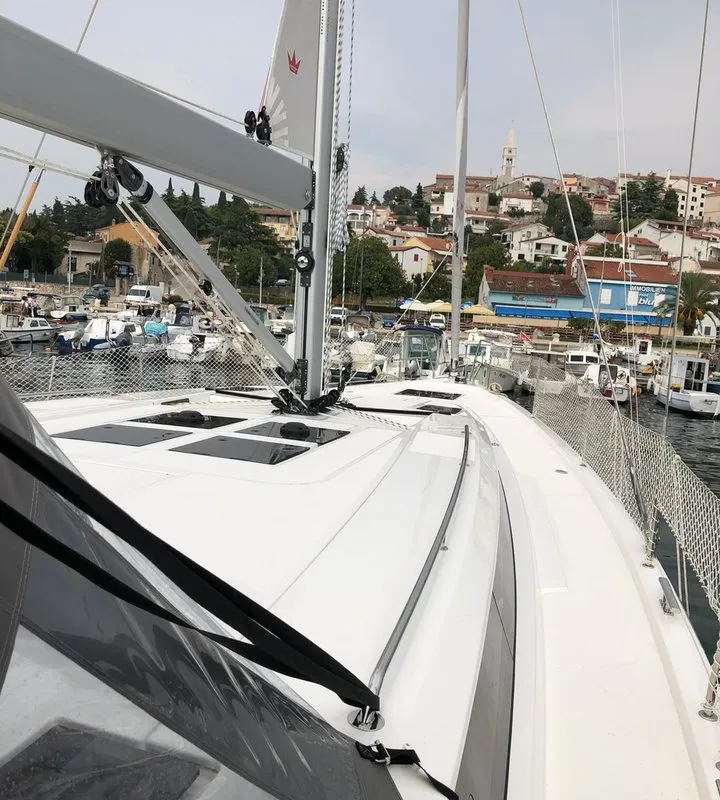 Deck of Xenia, a Bavaria C50 Style sailboat at Općina Vrsar, Croatia
