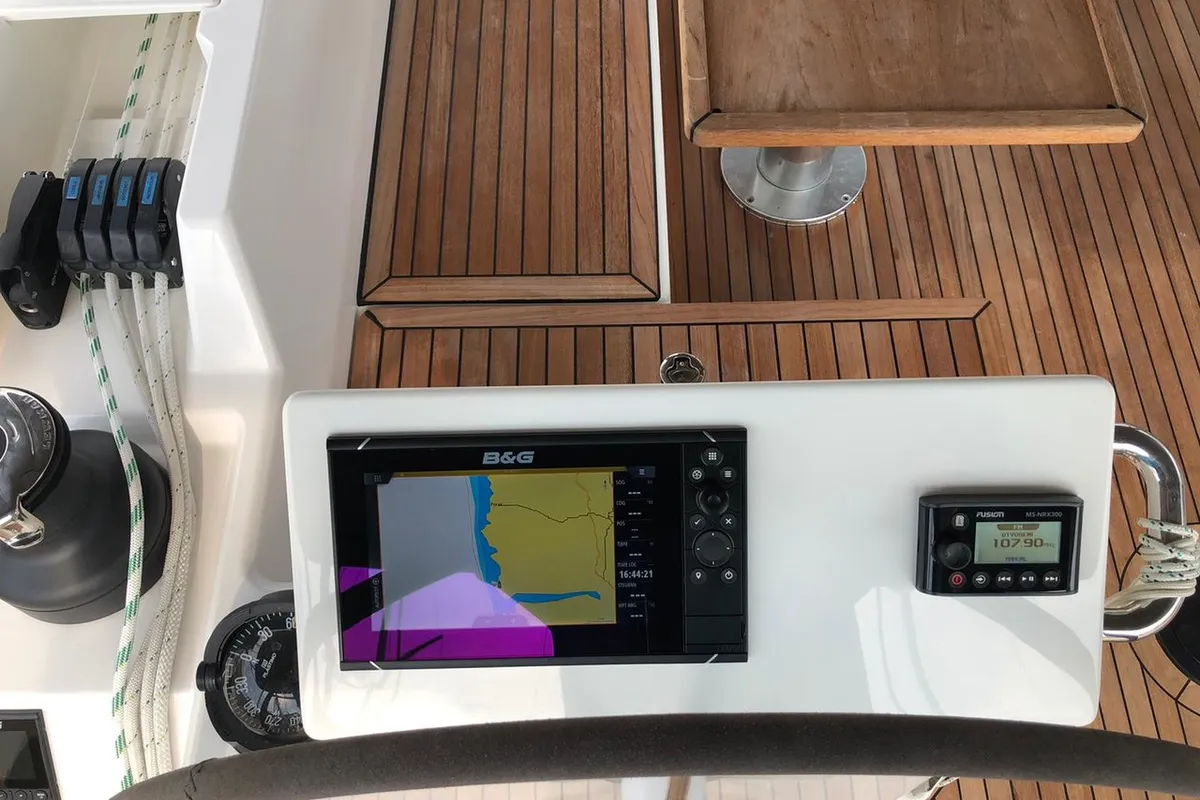 Cockpit of Xenia, a Bavaria C50 Style sailboat at Općina Vrsar, Croatia