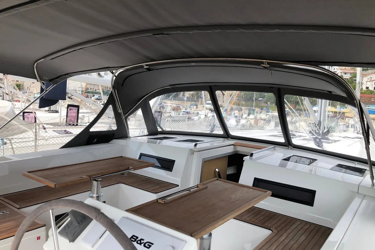 Cockpit of Xenia, a Bavaria C50 Style sailboat at Općina Vrsar, Croatia