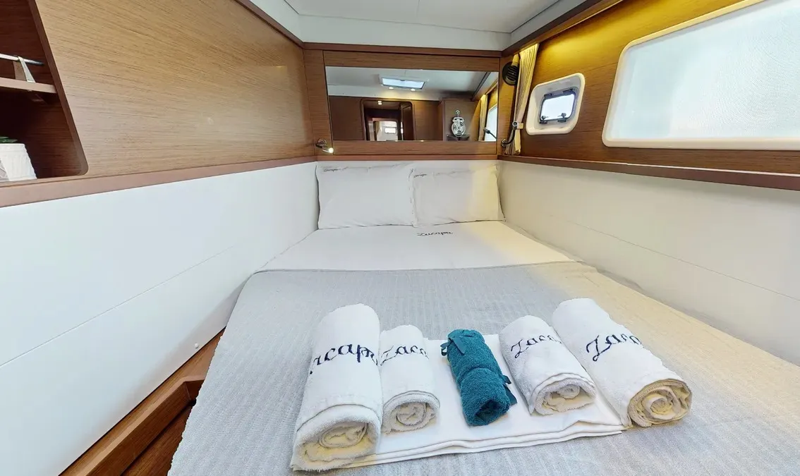 Cabin on Zacapa, a Lagoon 450 F catamaran at Municipal Unit of Ellomenos, Greece