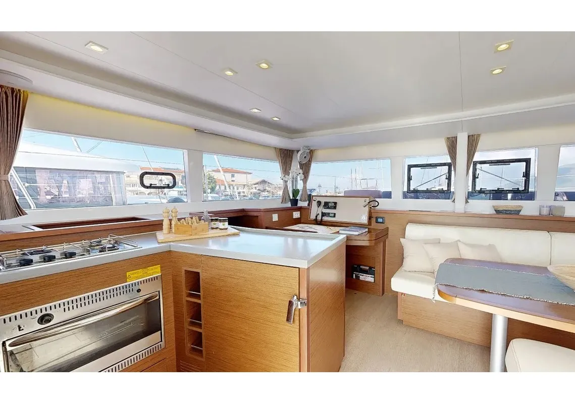 Galley of Zacapa, a Lagoon 450 F catamaran at Municipal Unit of Ellomenos, Greece