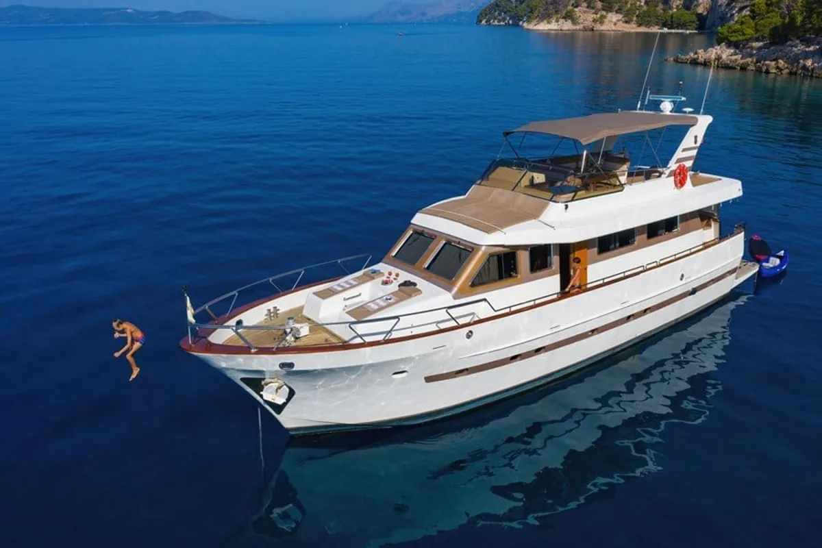 Exterior view of MY Blanka, a CCYD M/Y Blanka motor yacht at Split, Croatia