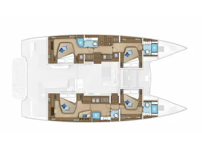 Floor plan of Lady M, a Lagoon 55 catamaran at Seget Donji, Croatia