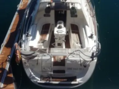 Deck of Sailway Cinco, a Elan Impression 344 sailboat at Vigo, Spain
