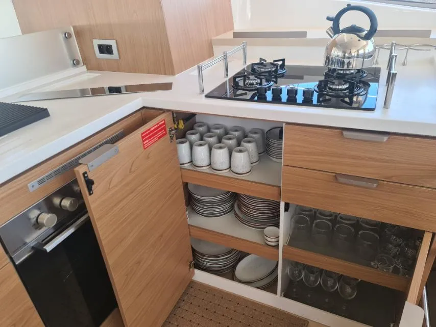 Galley of ANAFI - Fully Equipped, a Bali 4.6 catamaran at Lavrion, Greece