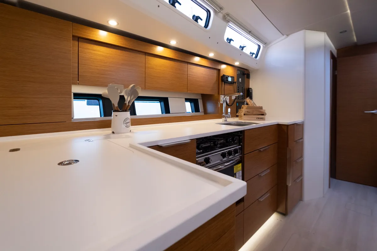 Galley of Gin Tonic, a Hanse 460 sailboat at Rosignano Solvay, Italy