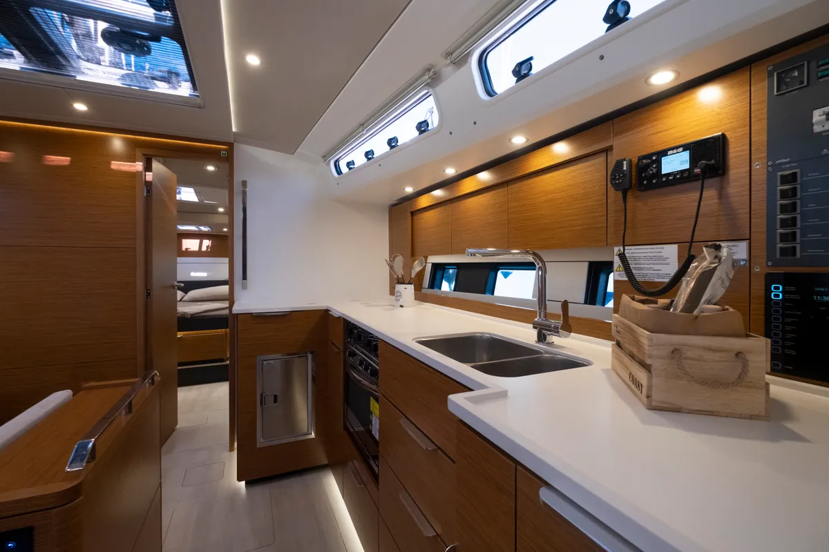 Galley of Gin Tonic, a Hanse 460 sailboat at Rosignano Solvay, Italy