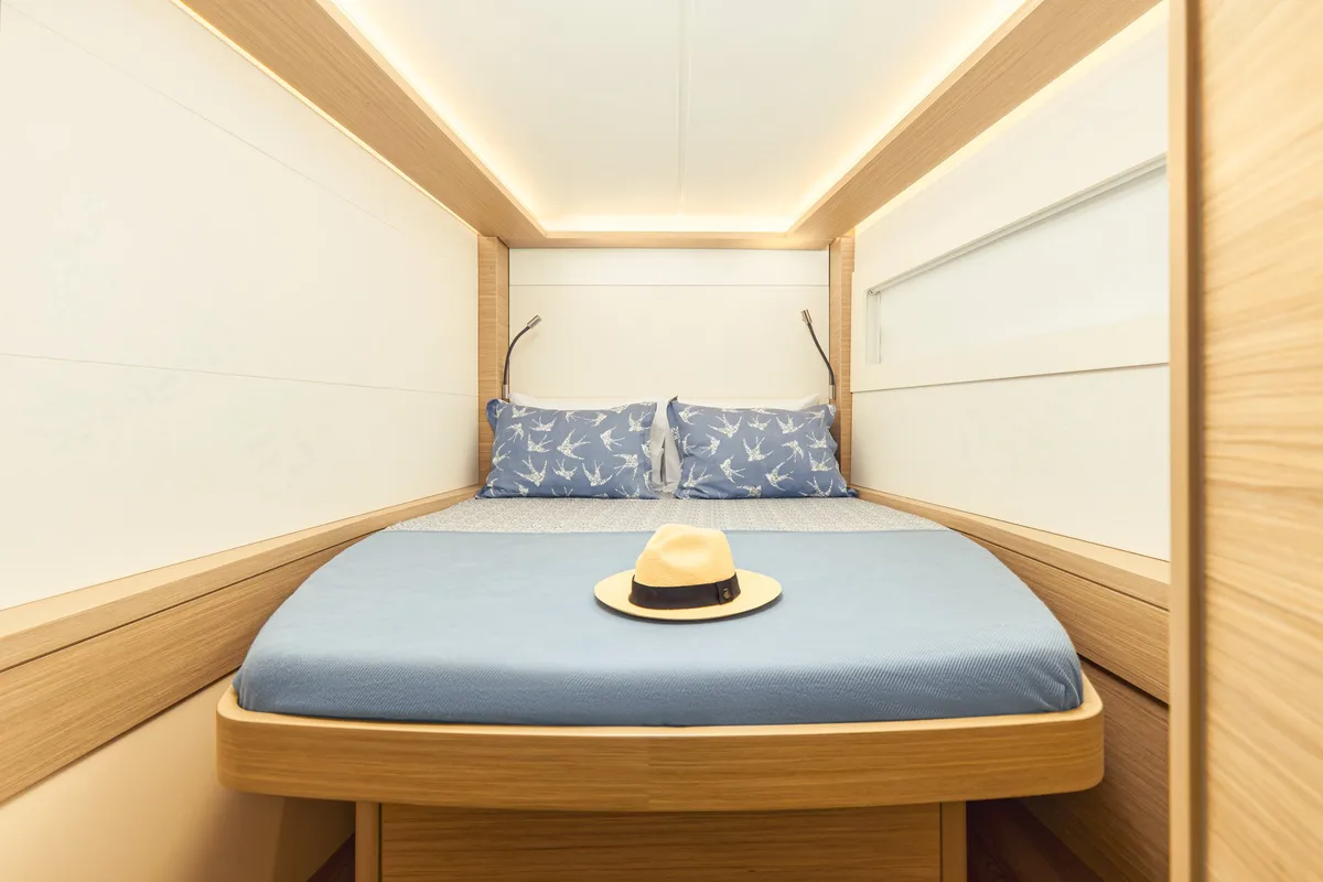 Cabin on Naya, a Lagoon 46 catamaran at Dubrovnik, Croatia