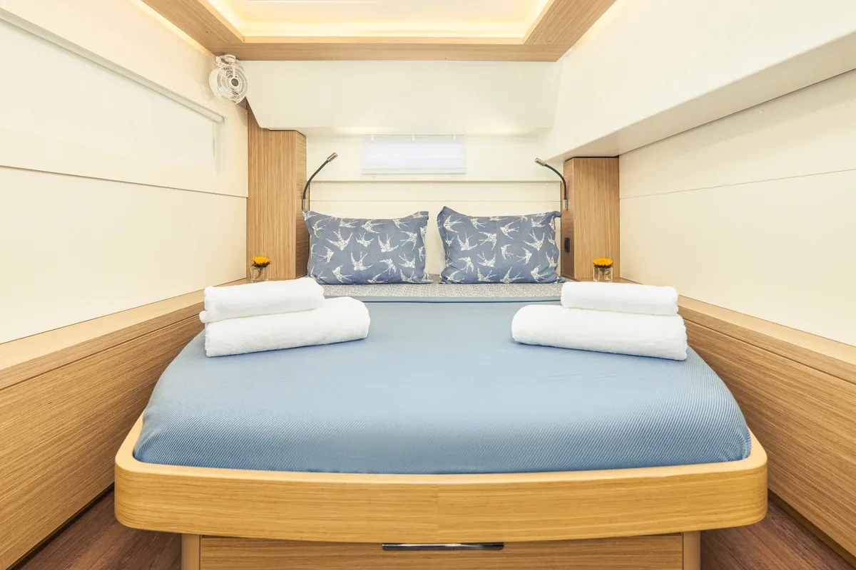 Cabin on Naya, a Lagoon 46 catamaran at Dubrovnik, Croatia