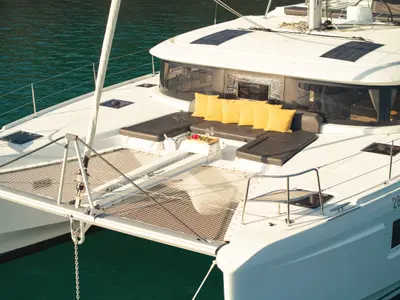 Deck of Naya, a Lagoon 46 catamaran at Dubrovnik, Croatia