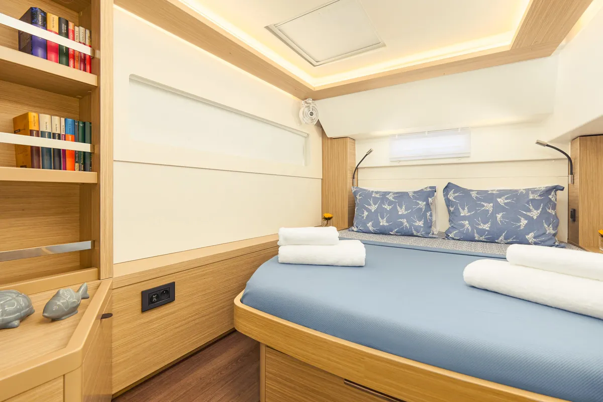 Cabin on Naya, a Lagoon 46 catamaran at Dubrovnik, Croatia