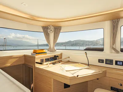 Cockpit of Naya, a Lagoon 46 catamaran at Dubrovnik, Croatia