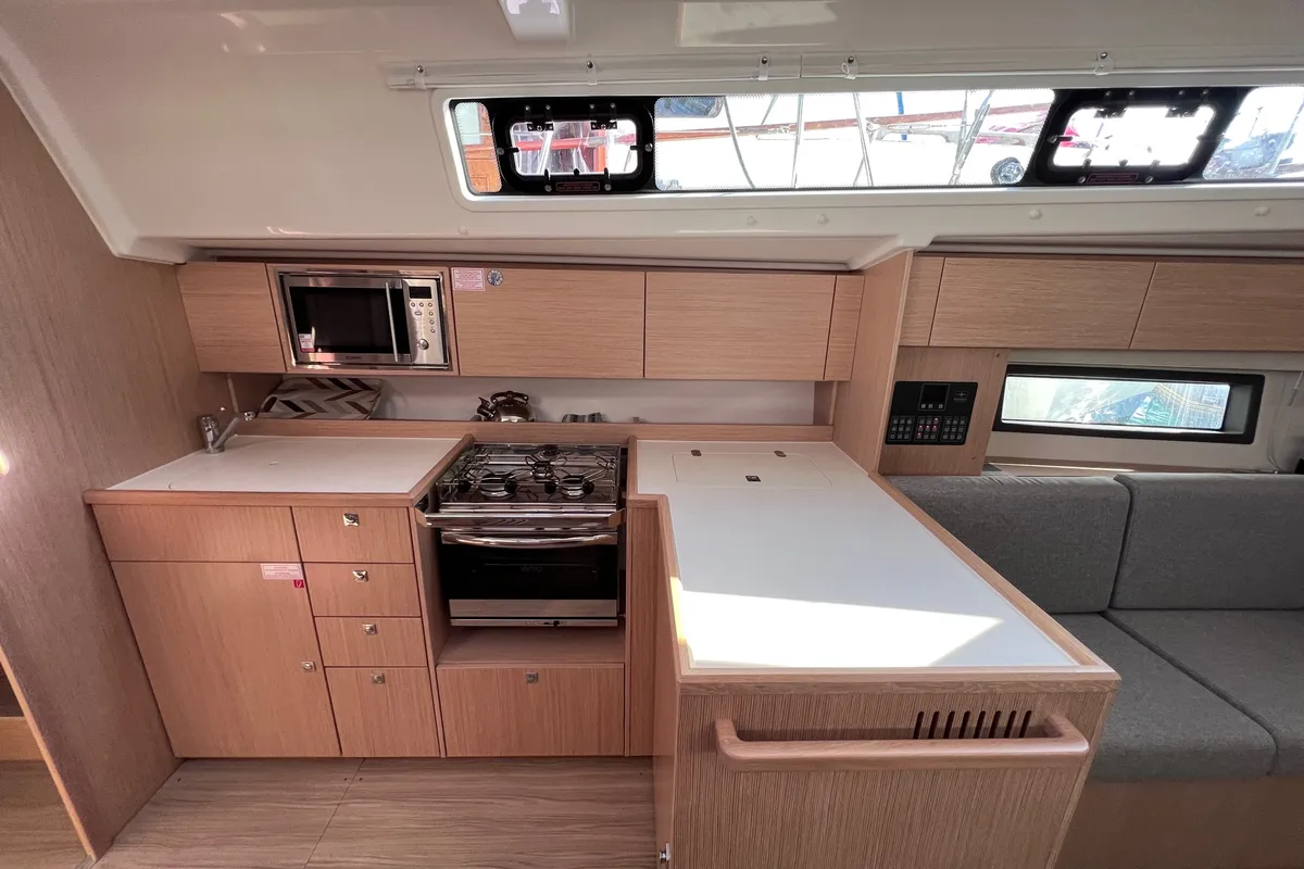 Galley of Kaze Maru, a Bavaria C42 sailboat at Volos, Greece