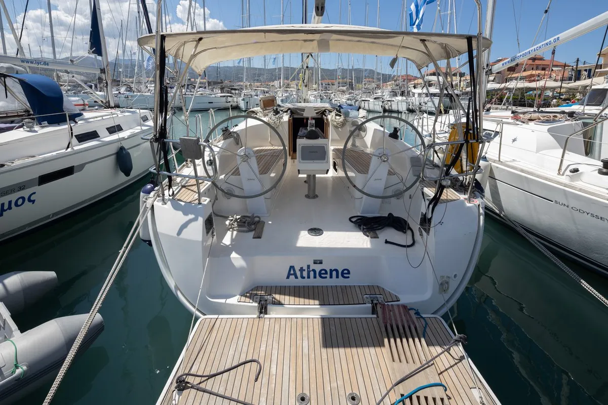 Athene, a Bavaria Cruiser 37 sailboat at Municipal Unit of Lefkada, Greece