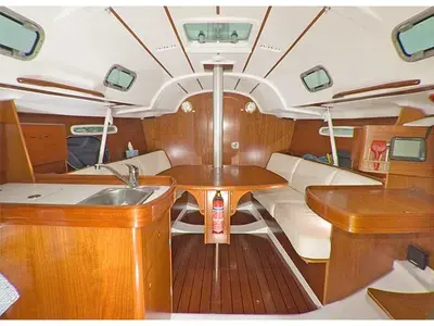 Salon of Finisterrae, a Beneteau First 31.7 sailboat at Marsala, Italy