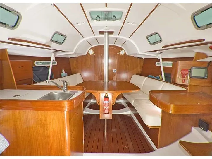 Salon of Finisterrae, a Beneteau First 31.7 sailboat at Marsala, Italy