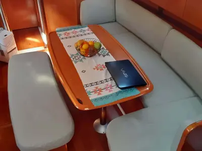 Salon of La Luna, a Beneteau Cyclades 43.4 sailboat at Salamina Municipal Unit, Greece