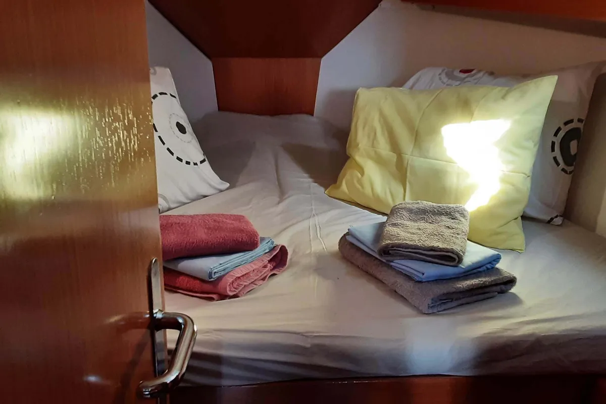 Cabin on La Luna, a Beneteau Cyclades 43.4 sailboat at Salamina Municipal Unit, Greece