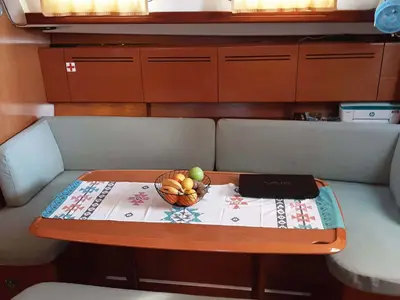 Salon of La Luna, a Beneteau Cyclades 43.4 sailboat at Salamina Municipal Unit, Greece