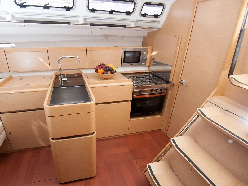 Galley of Yasmin, a Beneteau First 45 sailboat at Grad Kaštela, Croatia