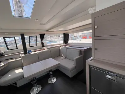 Galley of Barramundi III, a Fountaine Pajot Astrea 42 catamaran at Seget Donji, Croatia