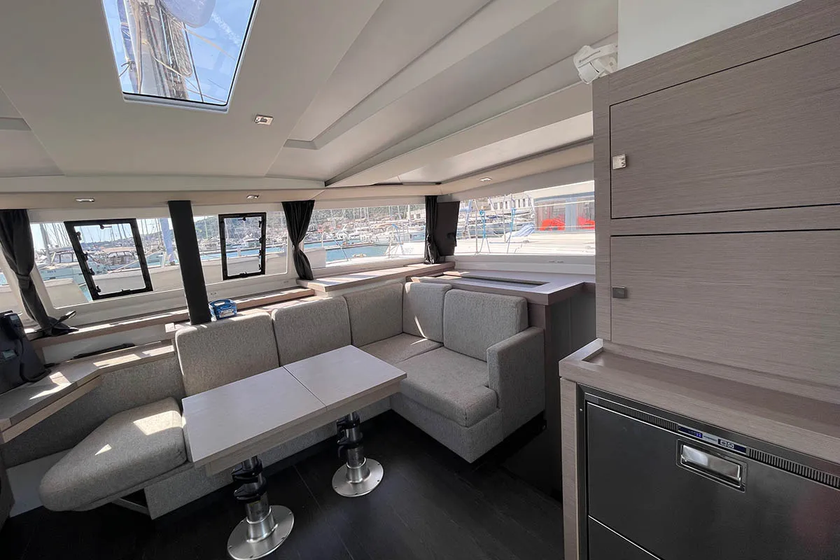 Galley of Barramundi III, a Fountaine Pajot Astrea 42 catamaran at Seget Donji, Croatia